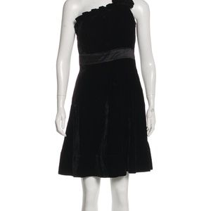 PHOEBE COUTURE Velvet One-Shoulder Mini Dress NWOT
